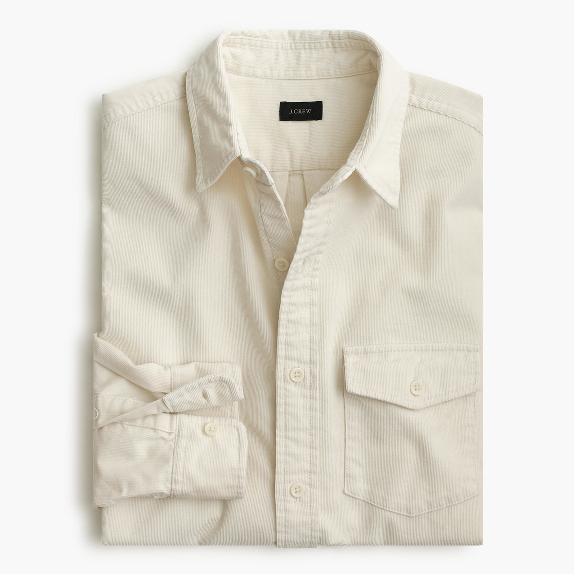 J.crew 21-wale Corduroy Shirt in White for Men (ivory) | Lyst