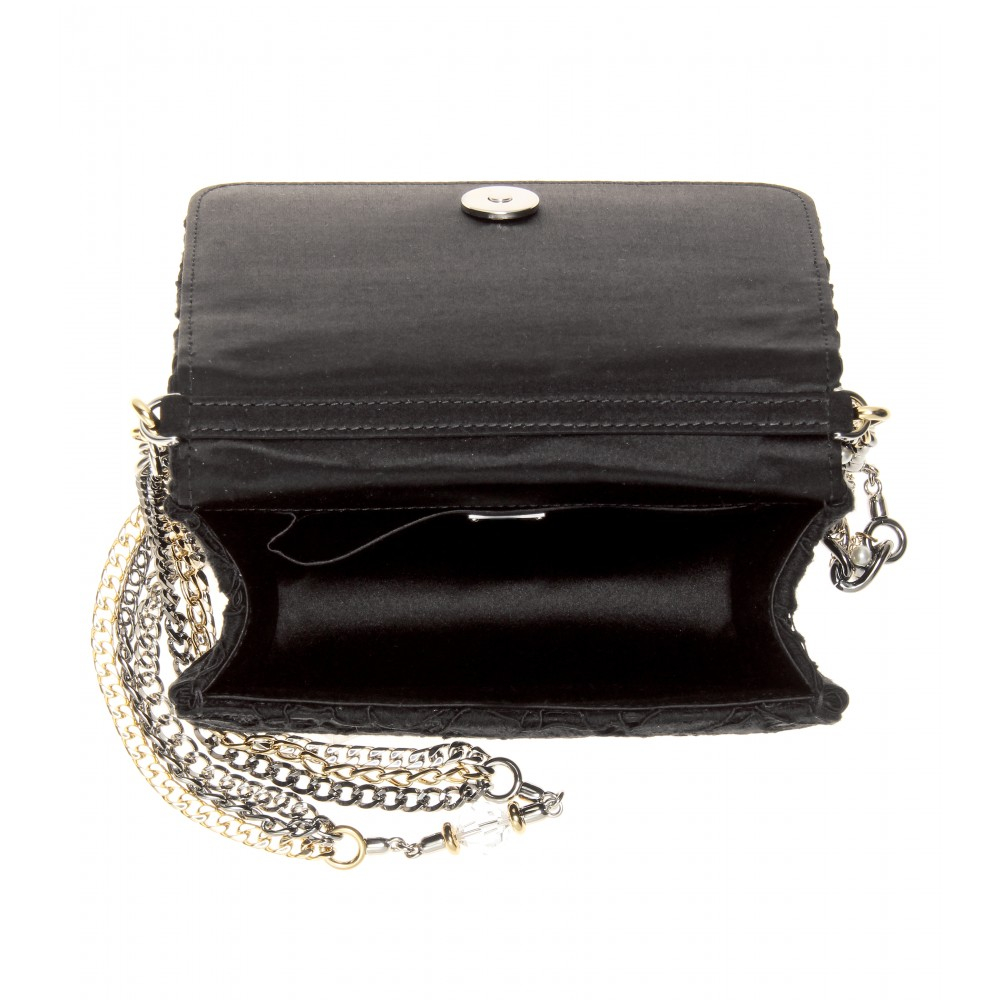 dolce and gabbana black leather shoulder bag