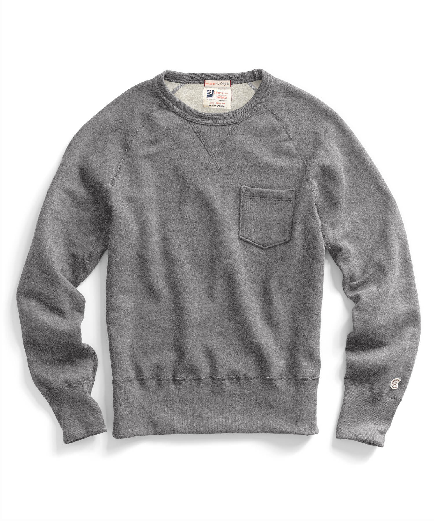 Todd snyder x champion Classic Pocket Sweatshirt In Salt And Pepper in ...