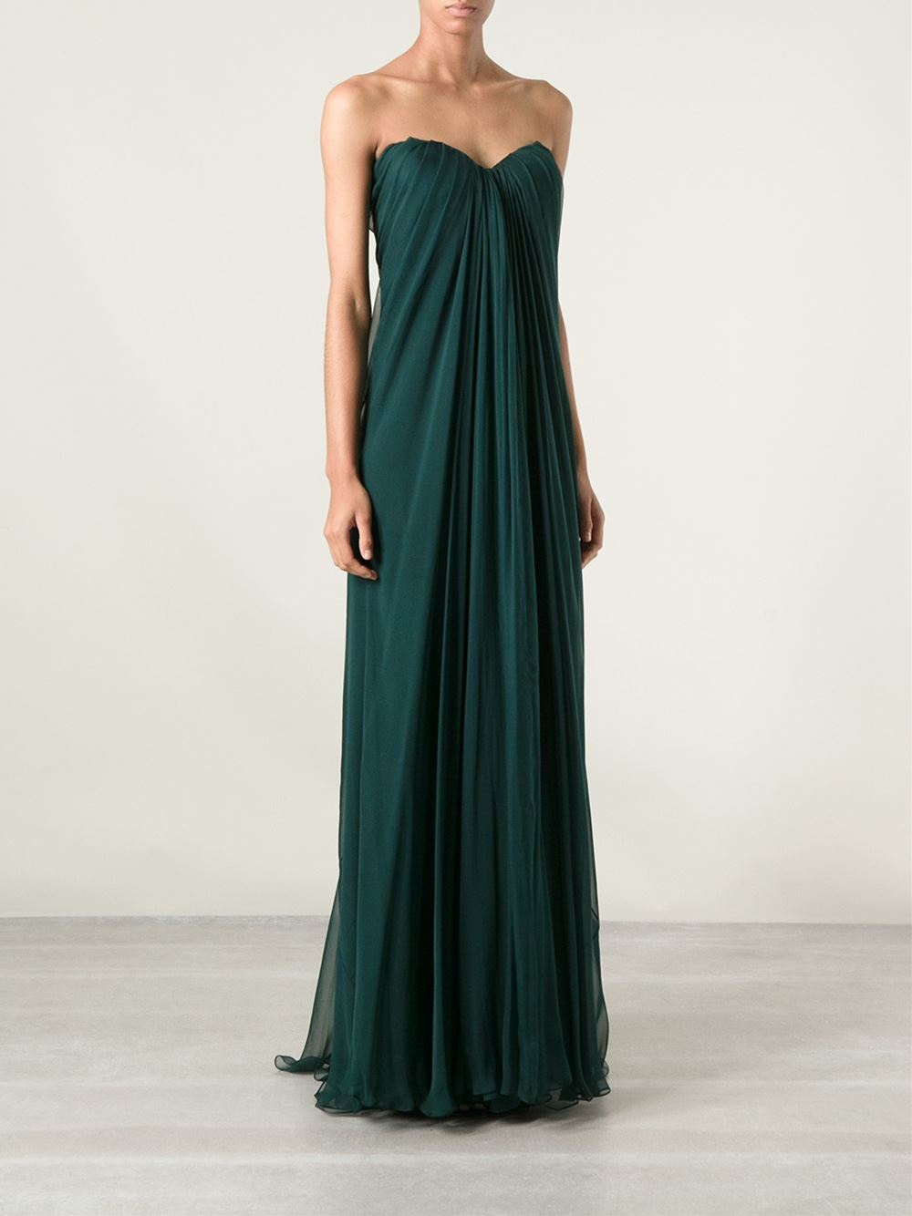 Lyst - Alexander McQueen Draped Bustier Gown in Green