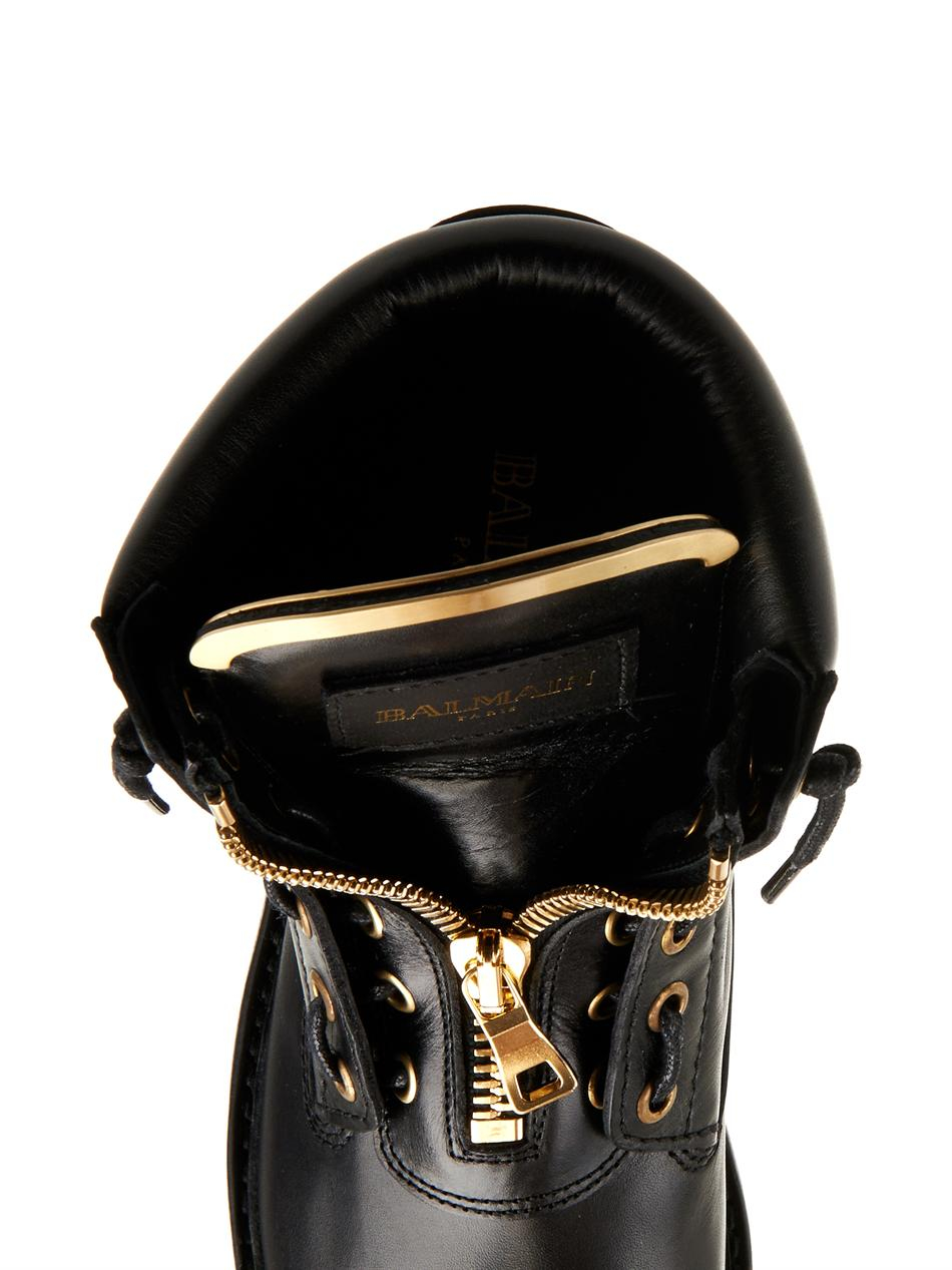 balmain taiga leather boots