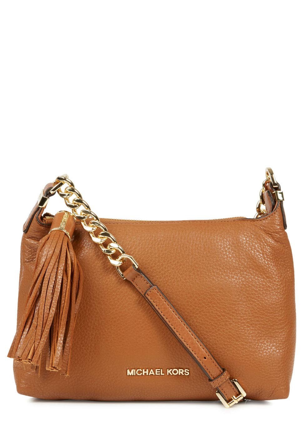 Michael Kors Weston Tan Grained Leather Crossbody Bag In Brown Lyst