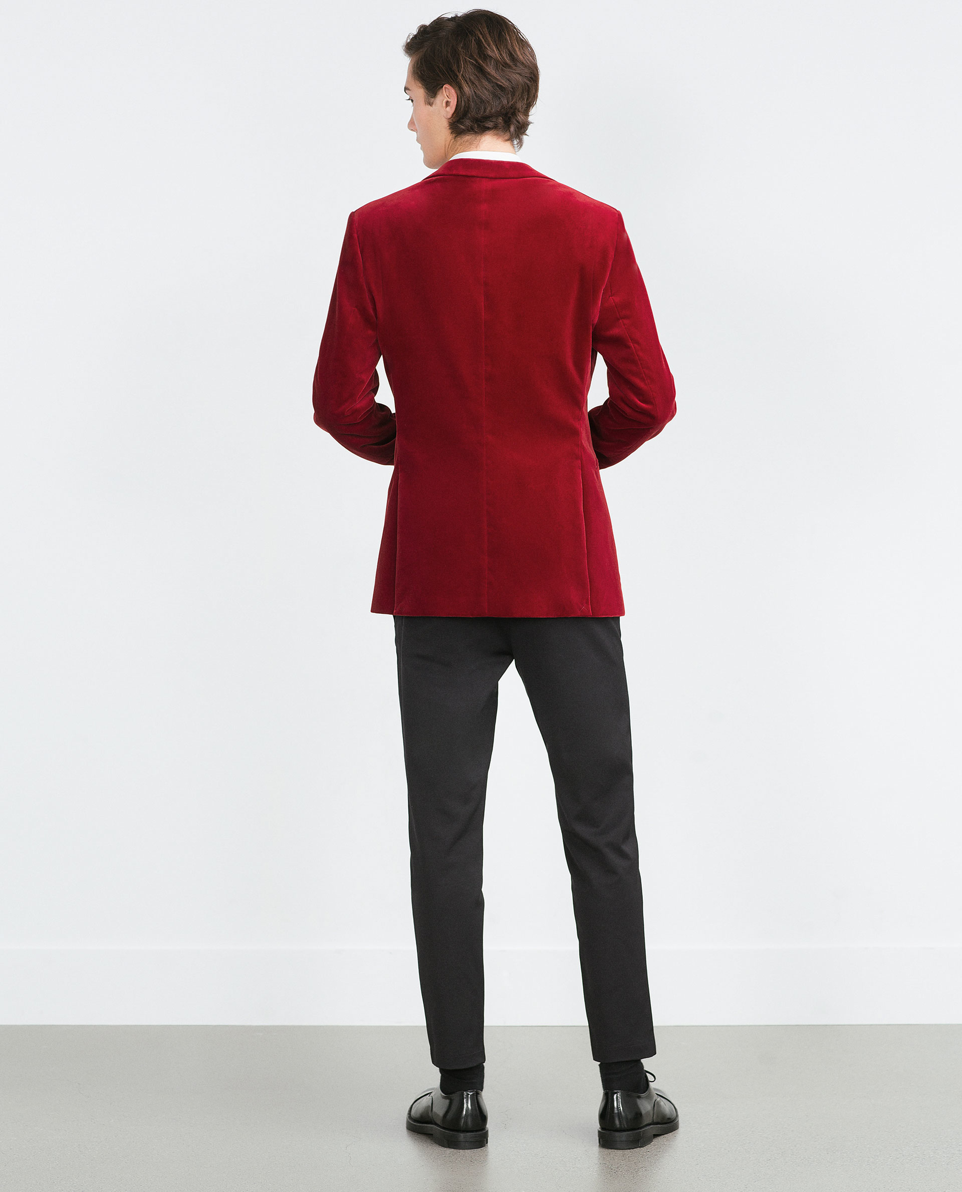 Zara Velvet Blazer in Red for Men Lyst