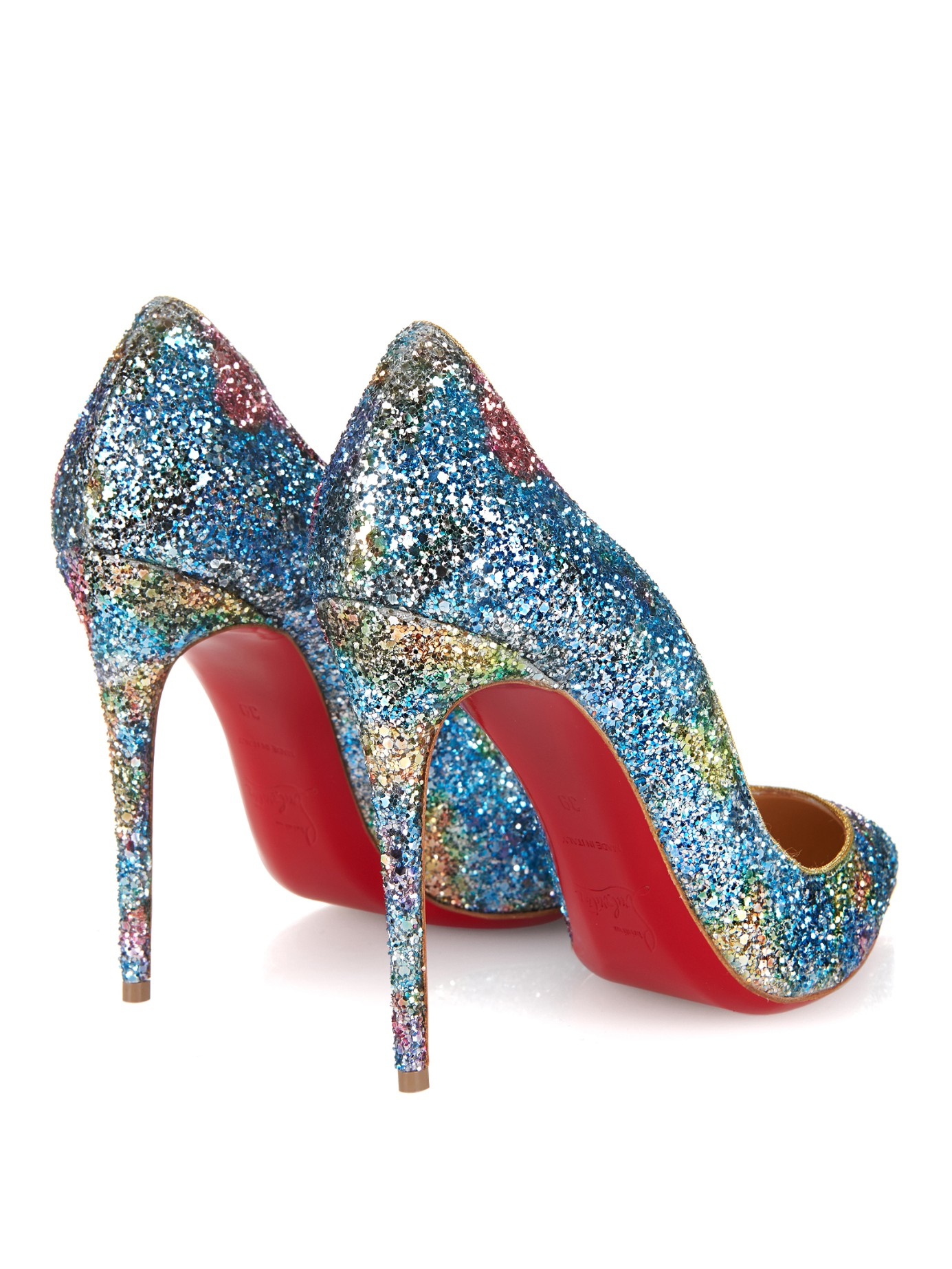 christian louboutin pigalle blue glitter pumps christian louboutin pigalle blue glitter pumps