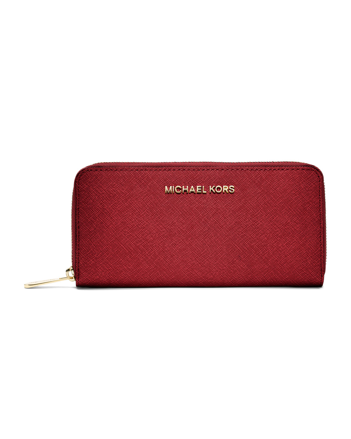 Michael Michael Kors Jet Set Travel Continental Wallet in Red | Lyst