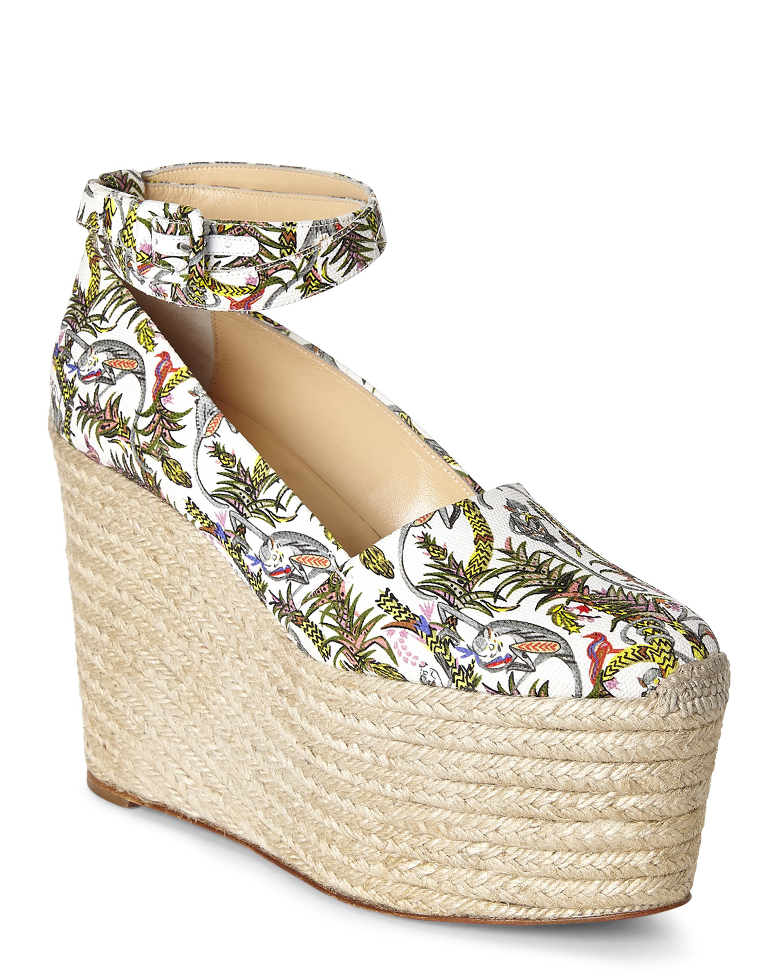 Christian louboutin Dehia 120 Printed Canvas Wedge Espadrilles in ...  