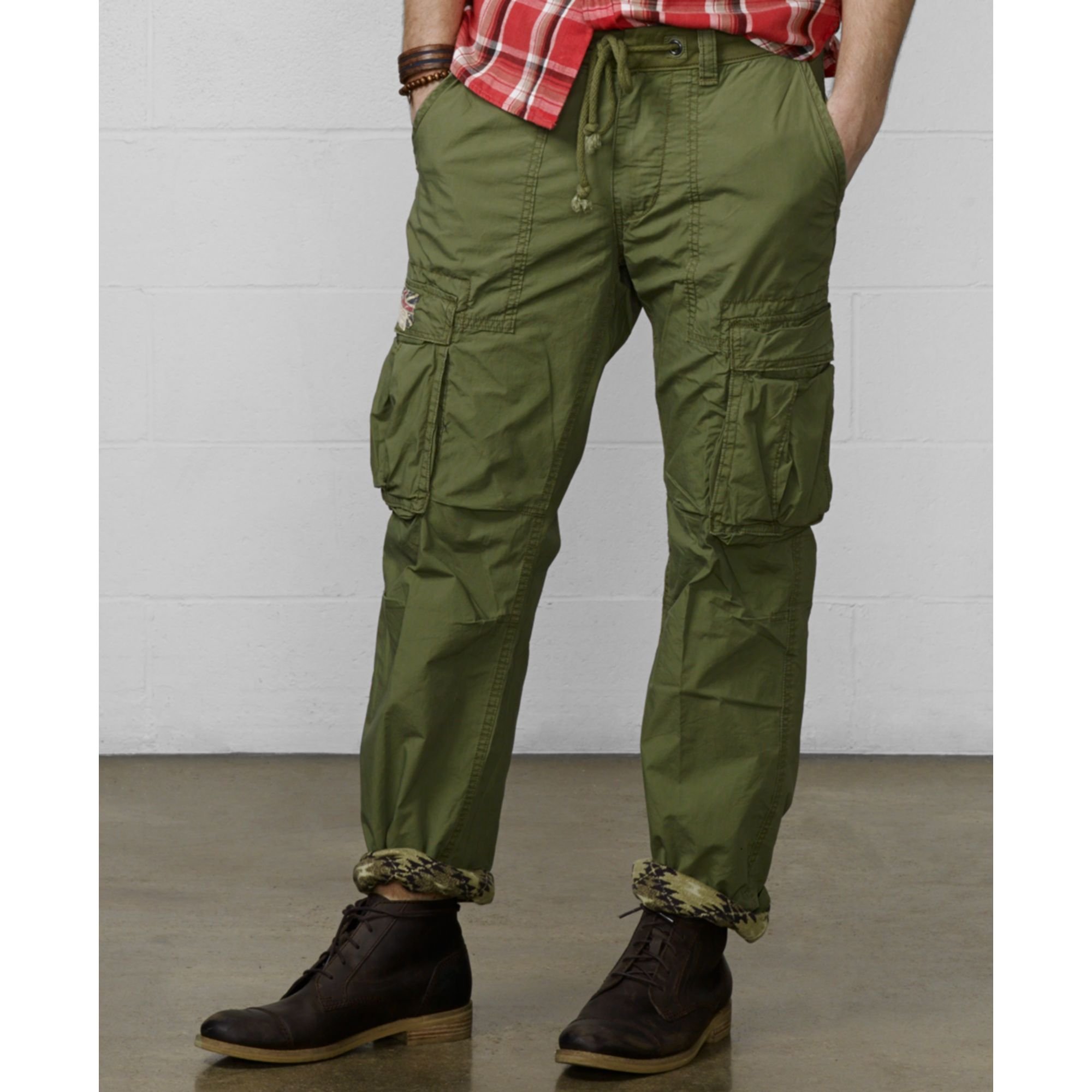 Lyst Denim And Supply Ralph Lauren Slimfit Poplin Cargo Pants In Green For Men