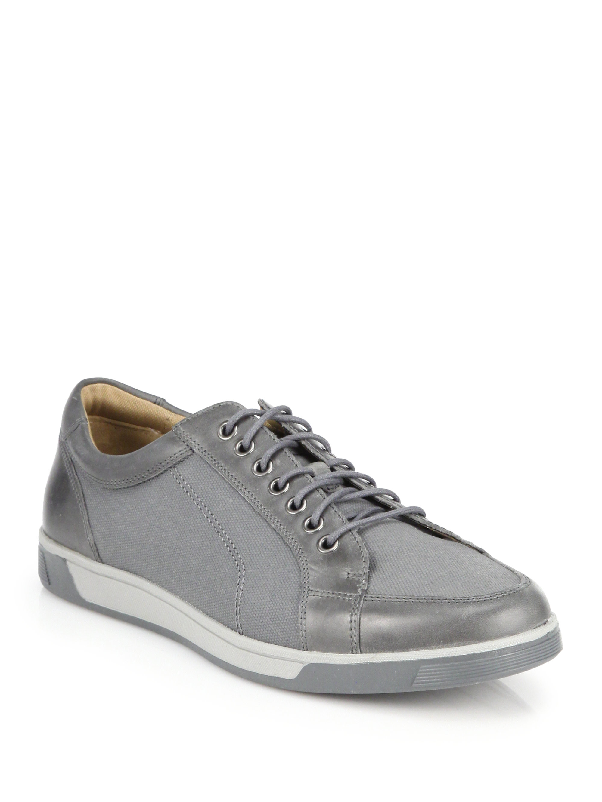 Cole haan Vartan Sport Metallic Nylon & Leather Sneakers in Gray for ...
