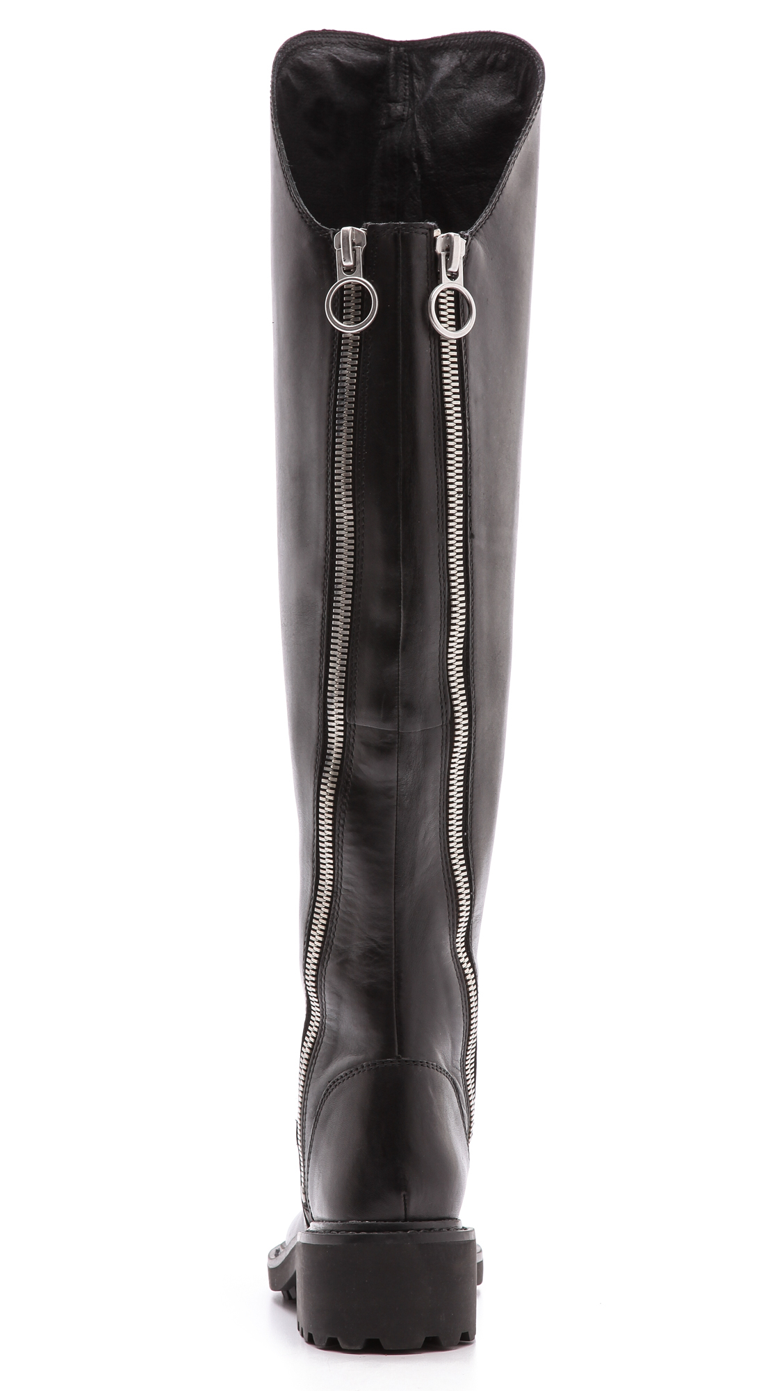 Lyst - Ash Seven Over The Knee Boots - Black in Black
