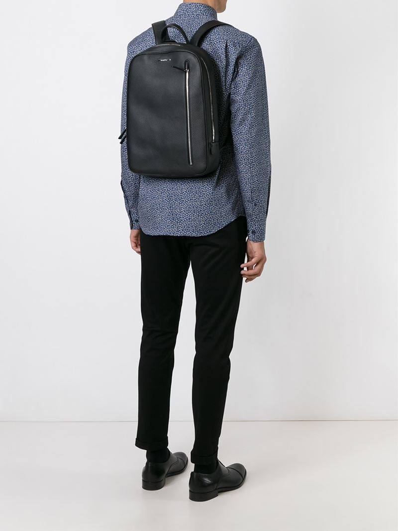 Lyst - Ermenegildo Zegna Pebbled Leather Backpack in Black for Men