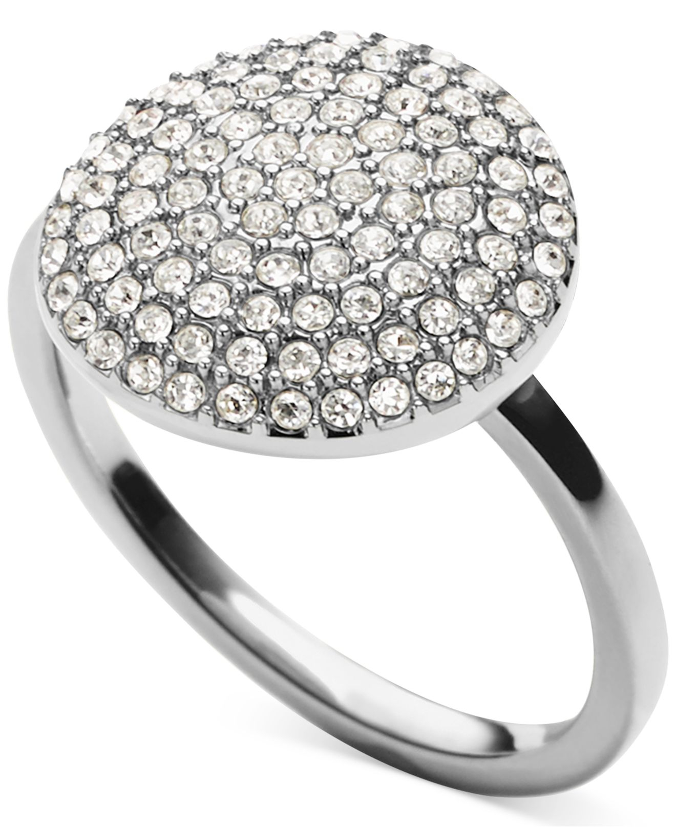Lyst Michael Kors Crystal Pavé Disc Ring In Metallic Gallery
