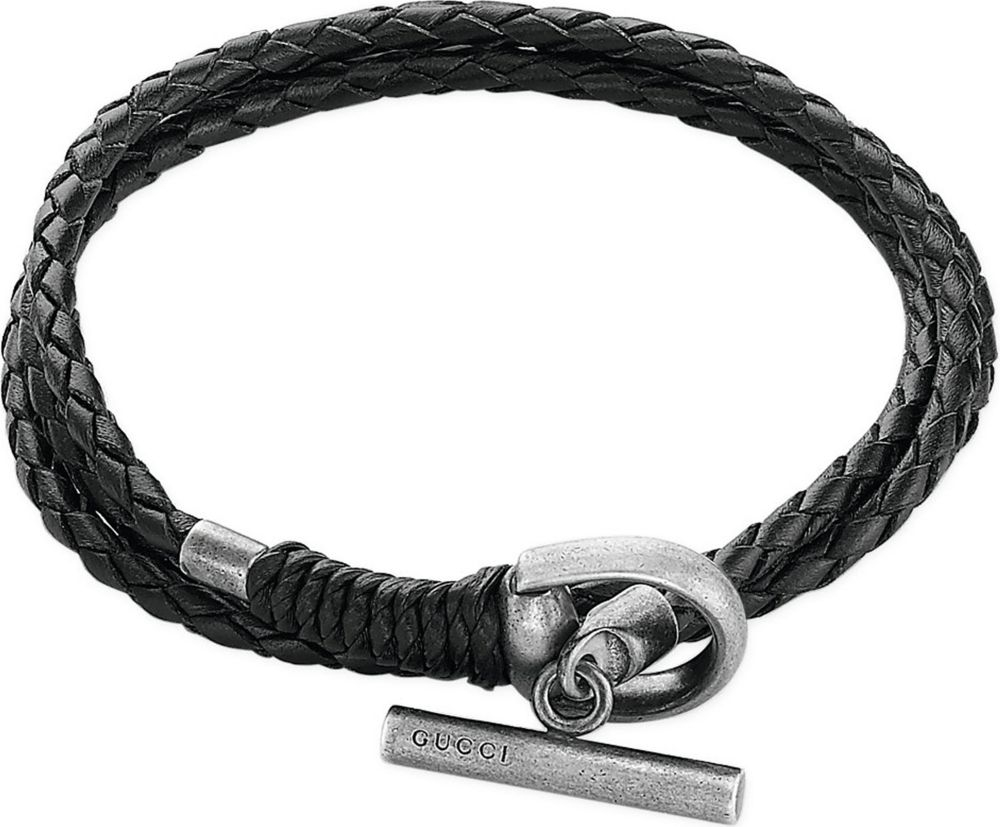 Gucci Wrap Leather Bracelet - For Men in Black for Men - Lyst
