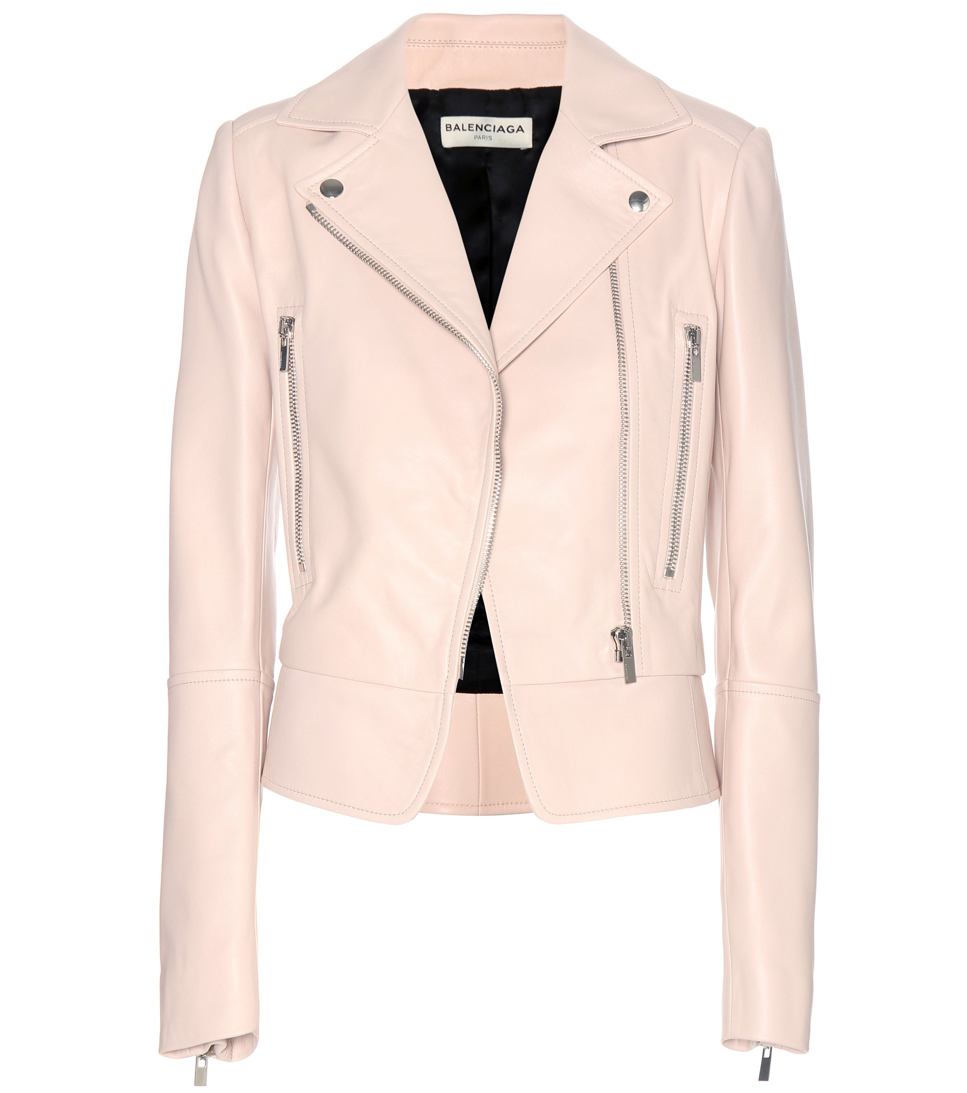 Lyst Balenciaga Leather Biker Jacket In Natural Gallery