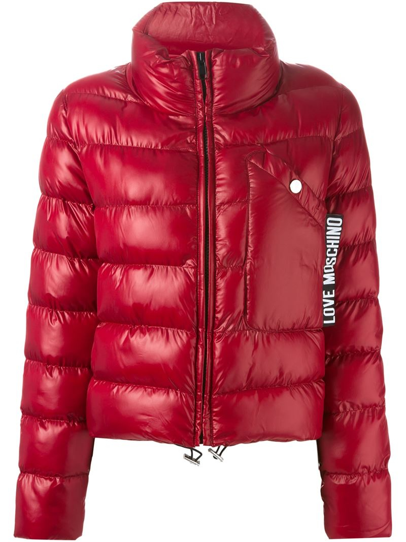 Love moschino Love-Motif Quilted Jacket in Red | Lyst