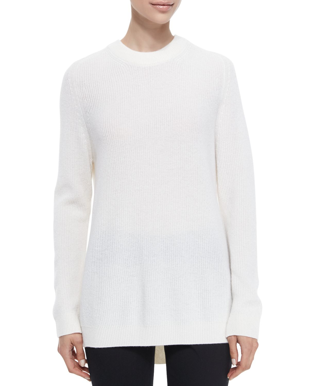 Rag & bone Valentina Cashmere Tunic Sweater in White | Lyst