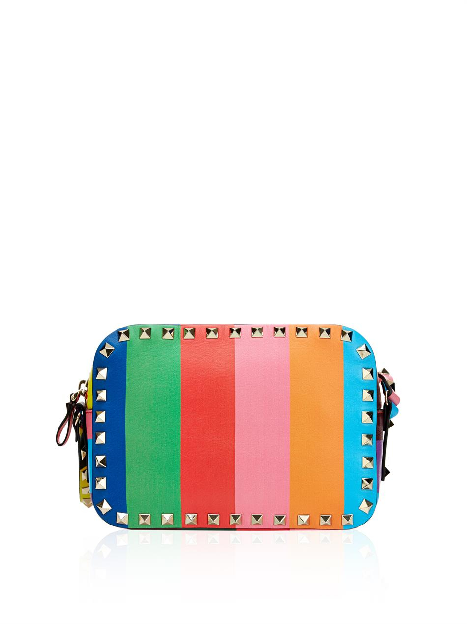 Valentino Rainbow Rockstud Leather Cross-Body Bag in Multicolor (Red ...