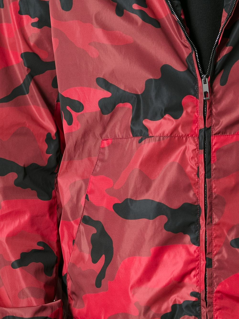 Lyst Valentino Camouflage Print Jacket in Red for Men