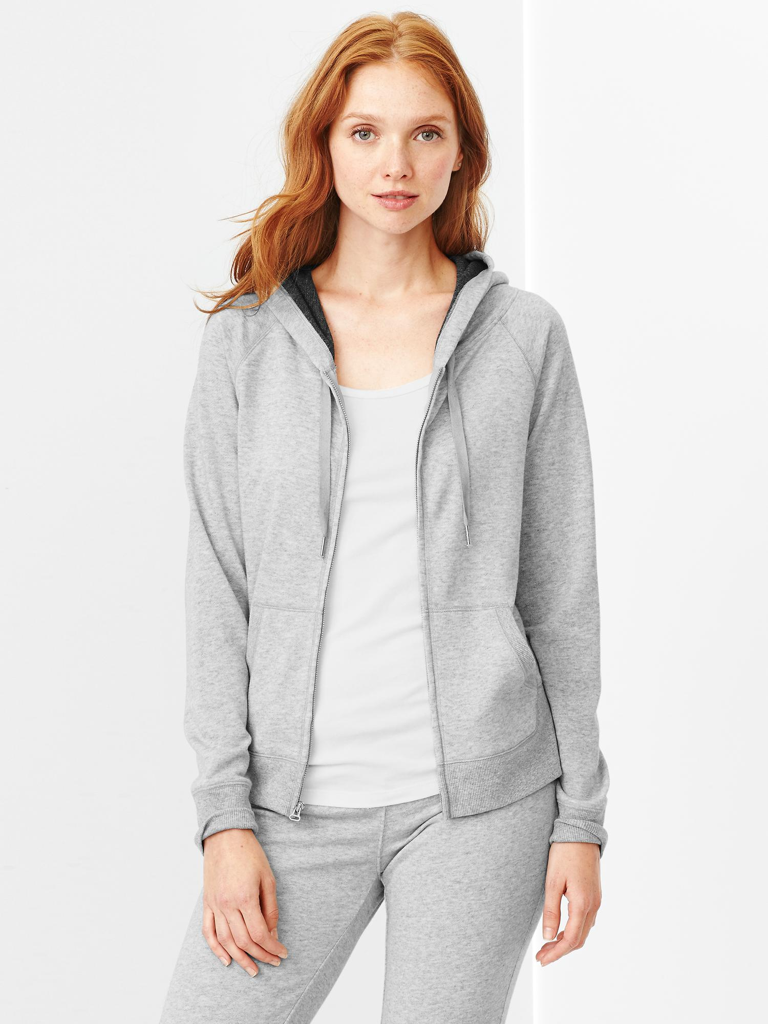 Gap Reverse French Terry Hoodie in Gray (light heather grey) Lyst