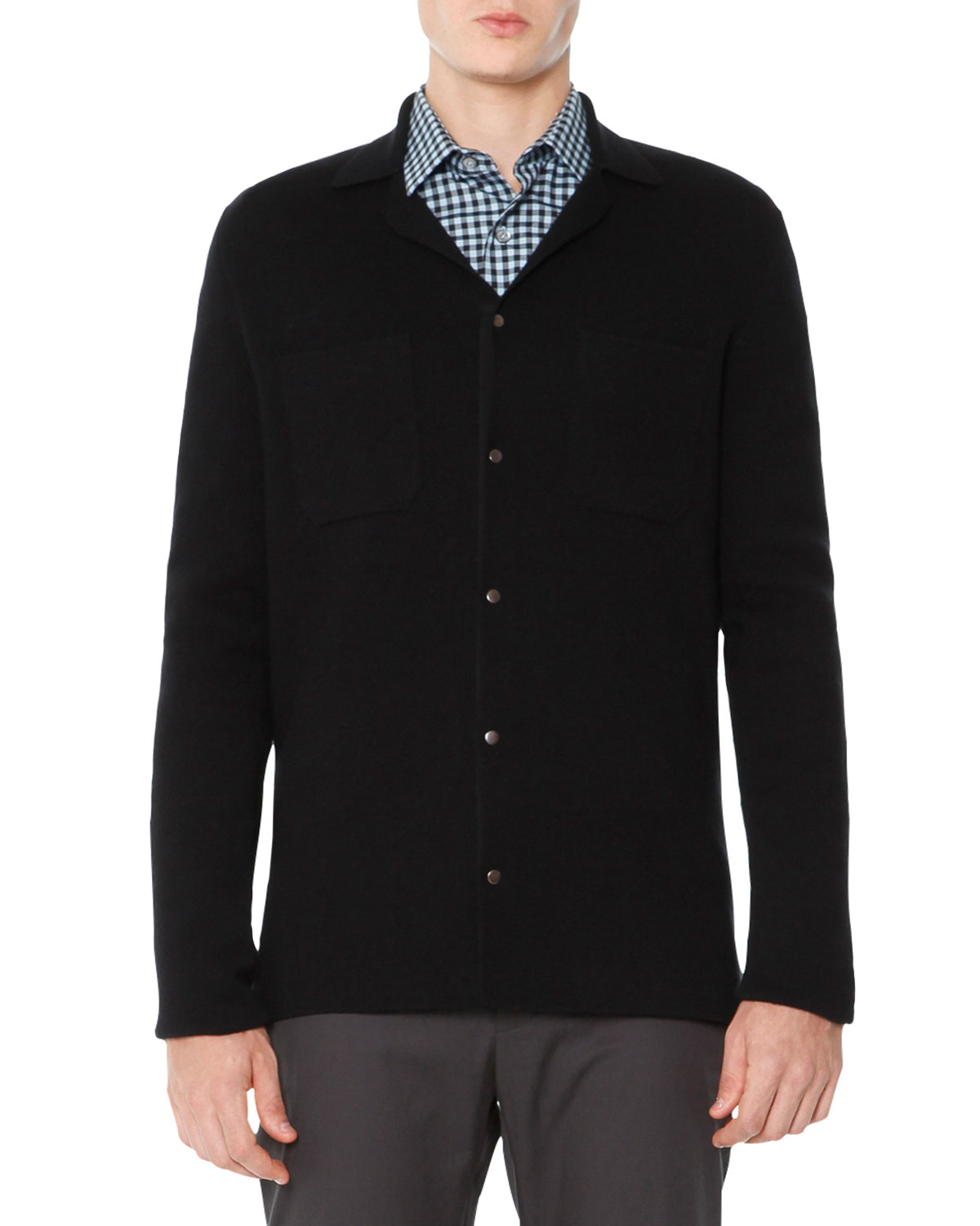 Lyst - Lanvin Snap-front Cardigan Sweater in Black for Men
