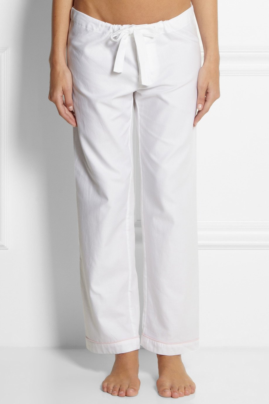 Lyst - Bodas Cottontwill Pajama Pants in White