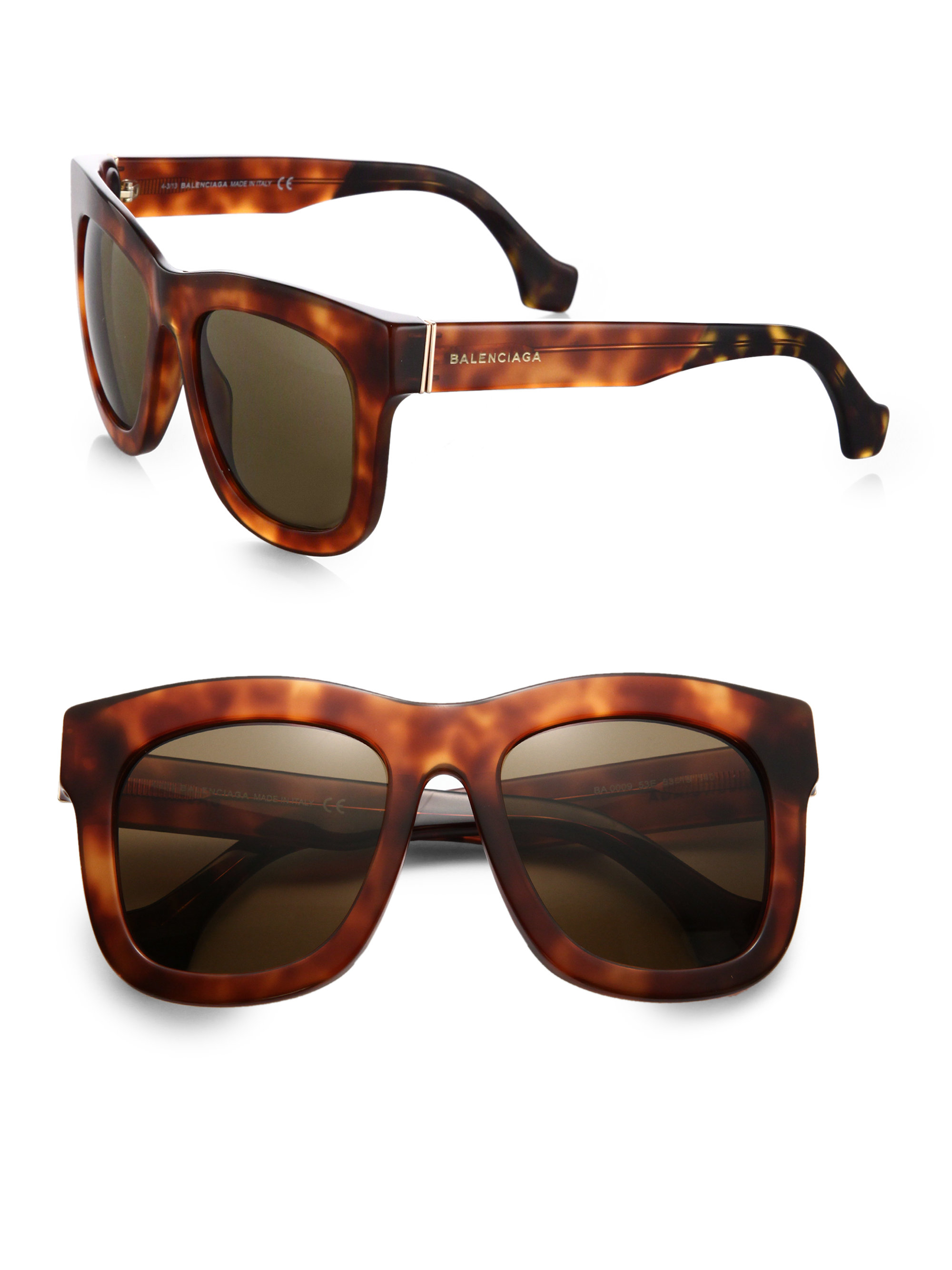 Balenciaga Oversized Square Acetate Sunglasses in Brown Lyst