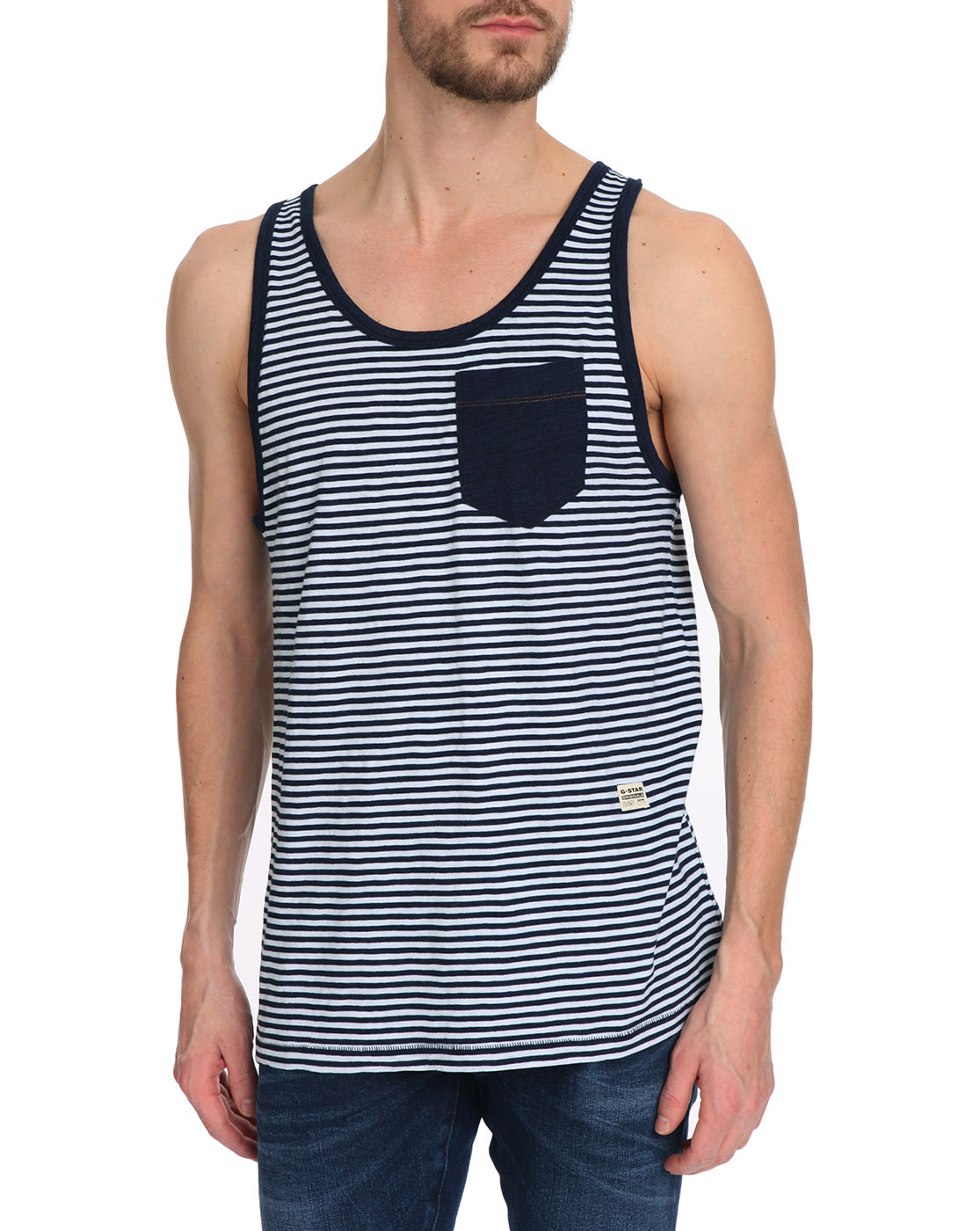 Gstar raw Omaros Stripe Navy Blue Tank Top in Blue for Men (navy) Lyst