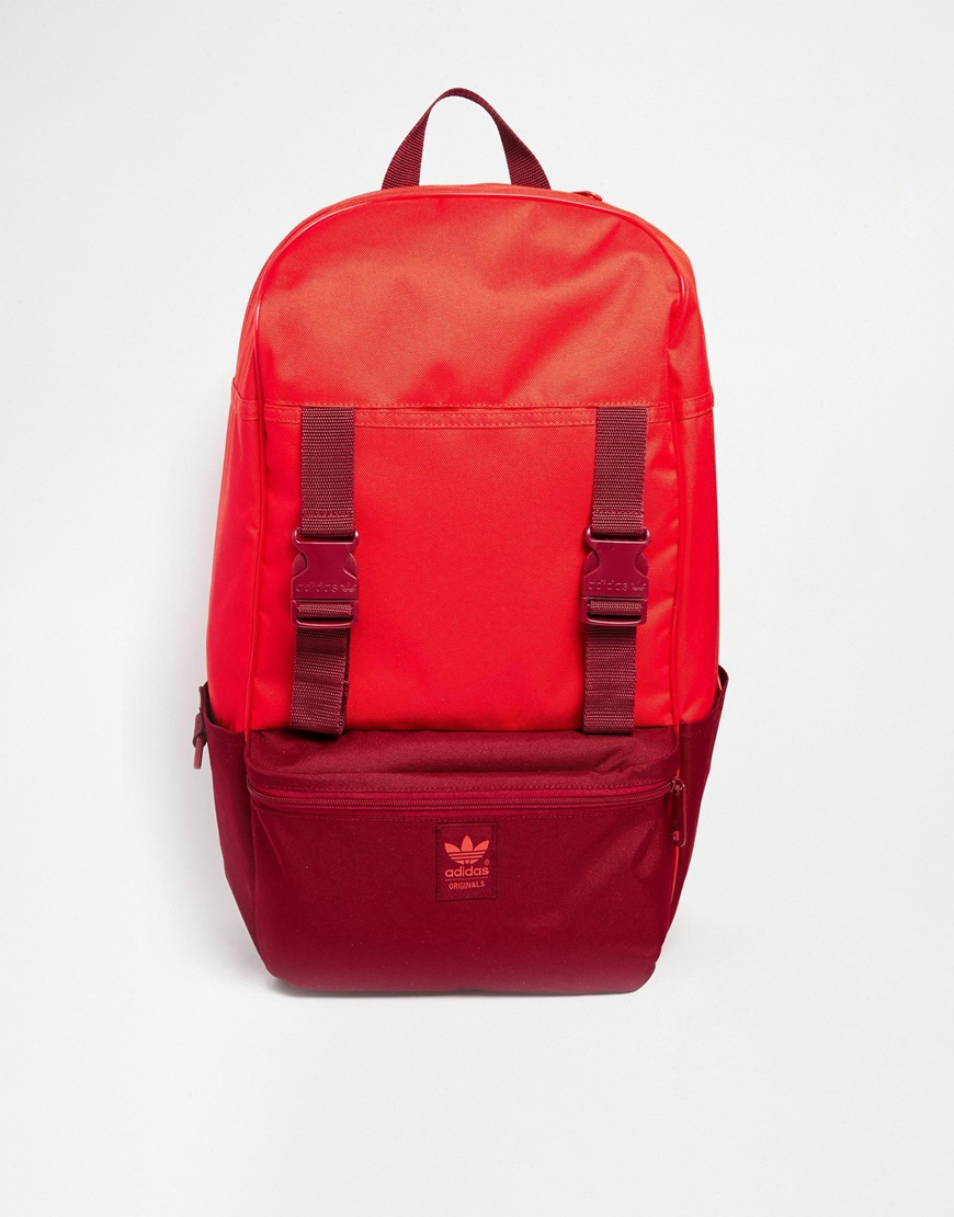 Lyst Adidas Originals Backpack In Red Colour Block in Red