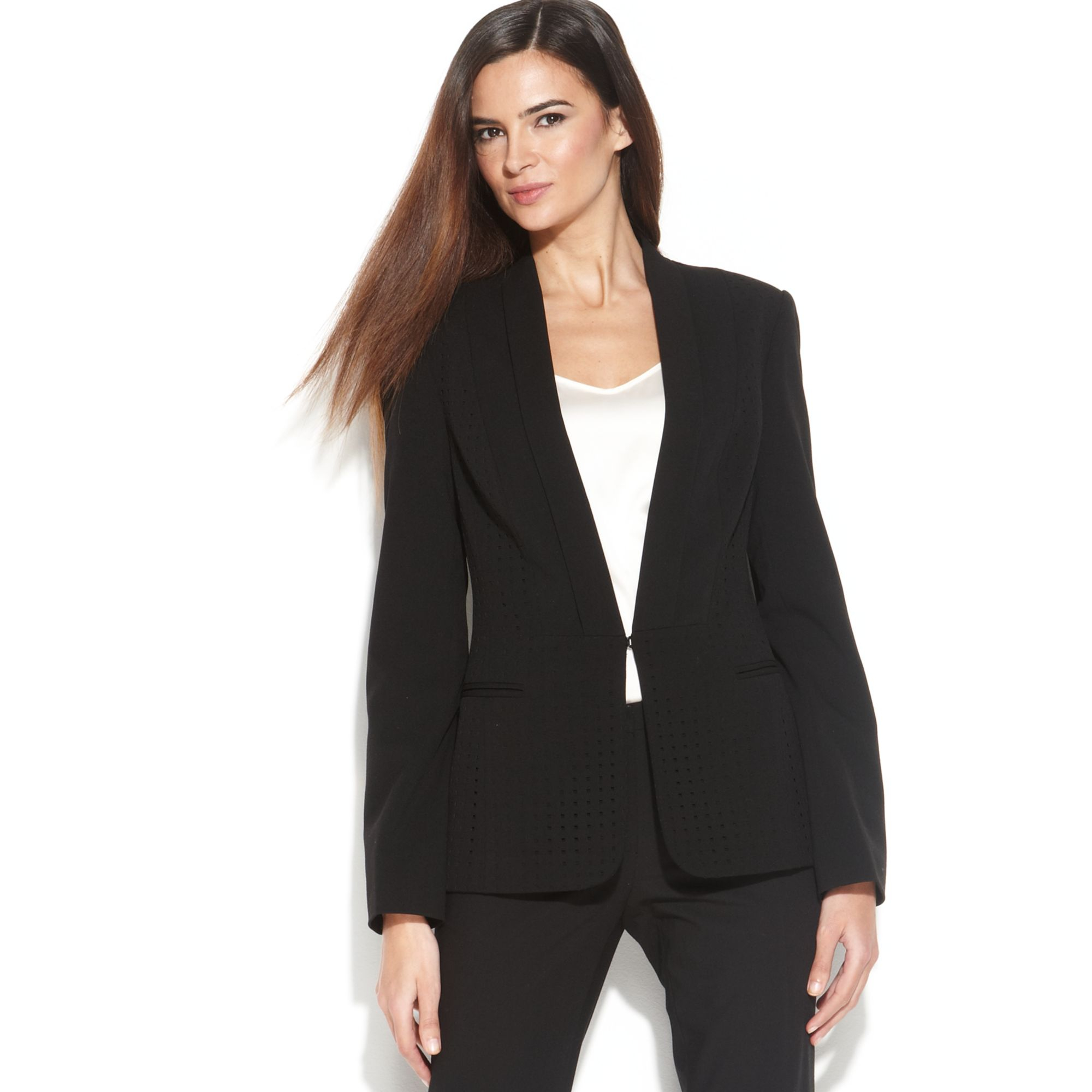 Calvin Klein Cutout Tuxedo Jacket in Black | Lyst