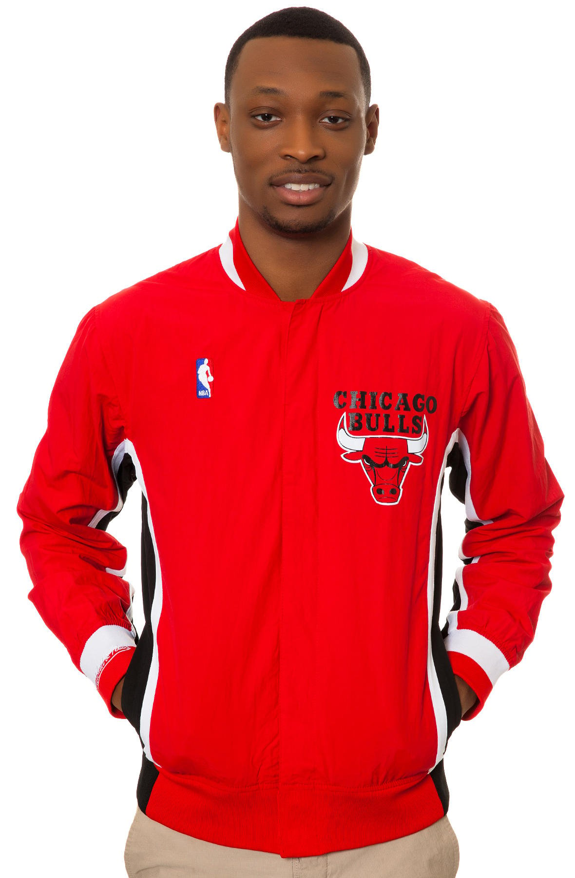 Mitchell & Ness The Chicago Bulls Warm Up Jacket in Red for Men | Lyst