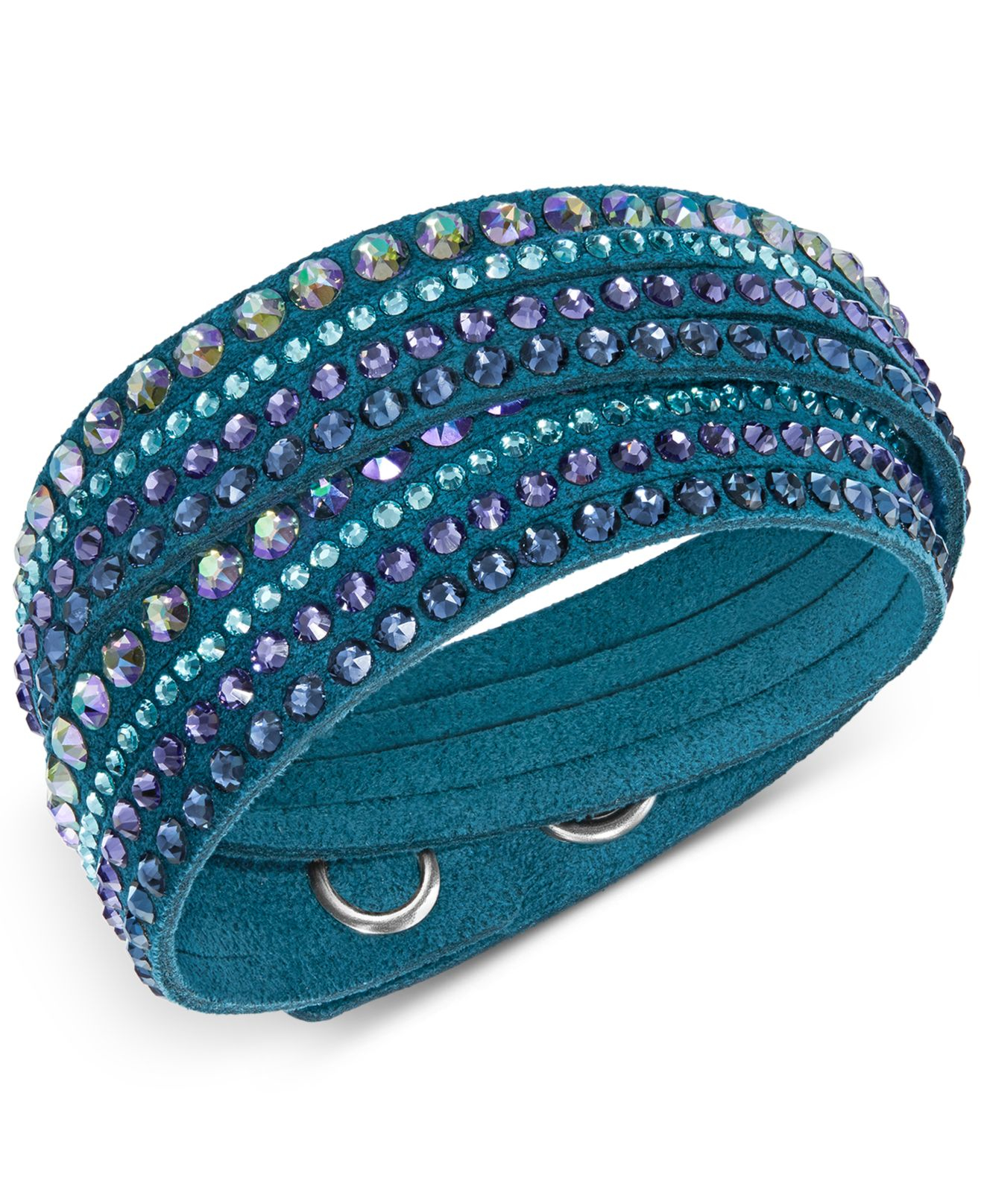 Swarovski Crystal Stripe Double Wrap Bracelet In Blue Lyst