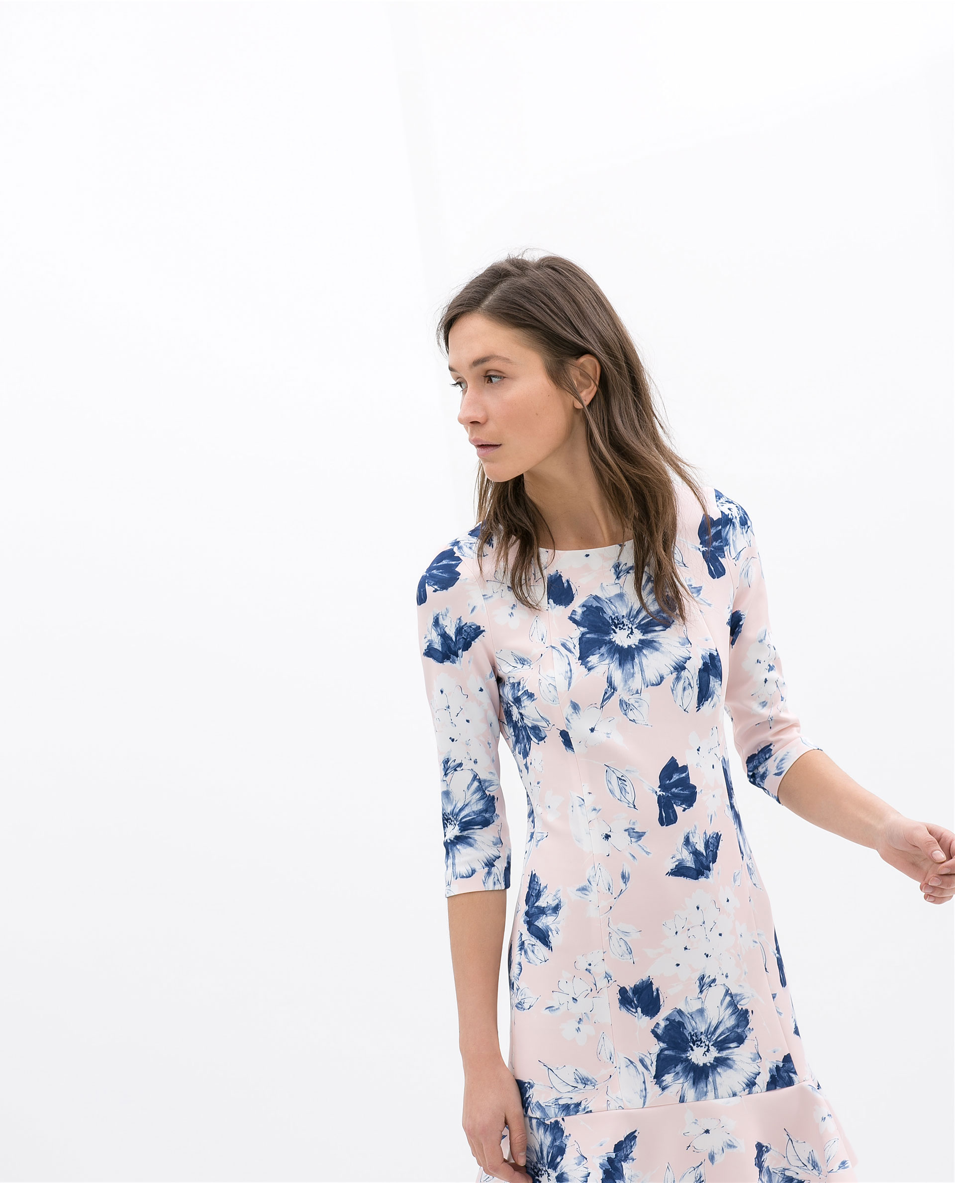 zara flower shirt dress