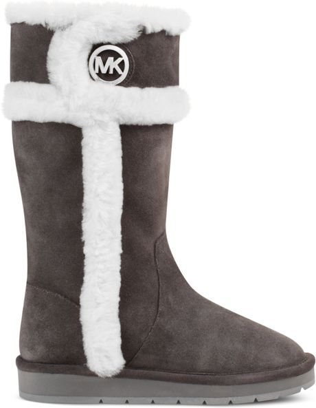 Michael Kors Winter Tall Boots in Black (Black Suede/Shearling) | Lyst