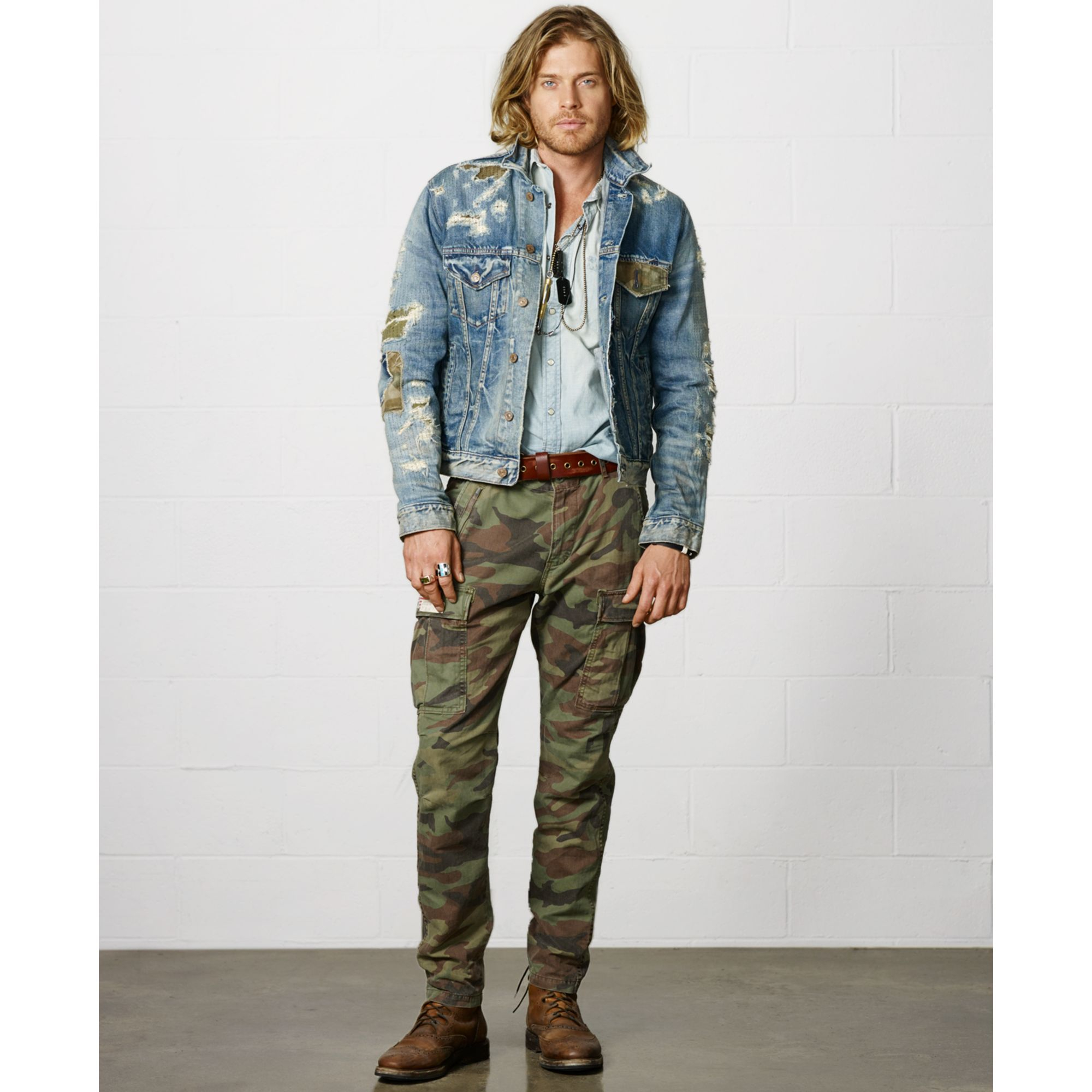 Lyst - Denim & Supply Ralph Lauren Fulton Camo Trucker Jacket In Blue ...