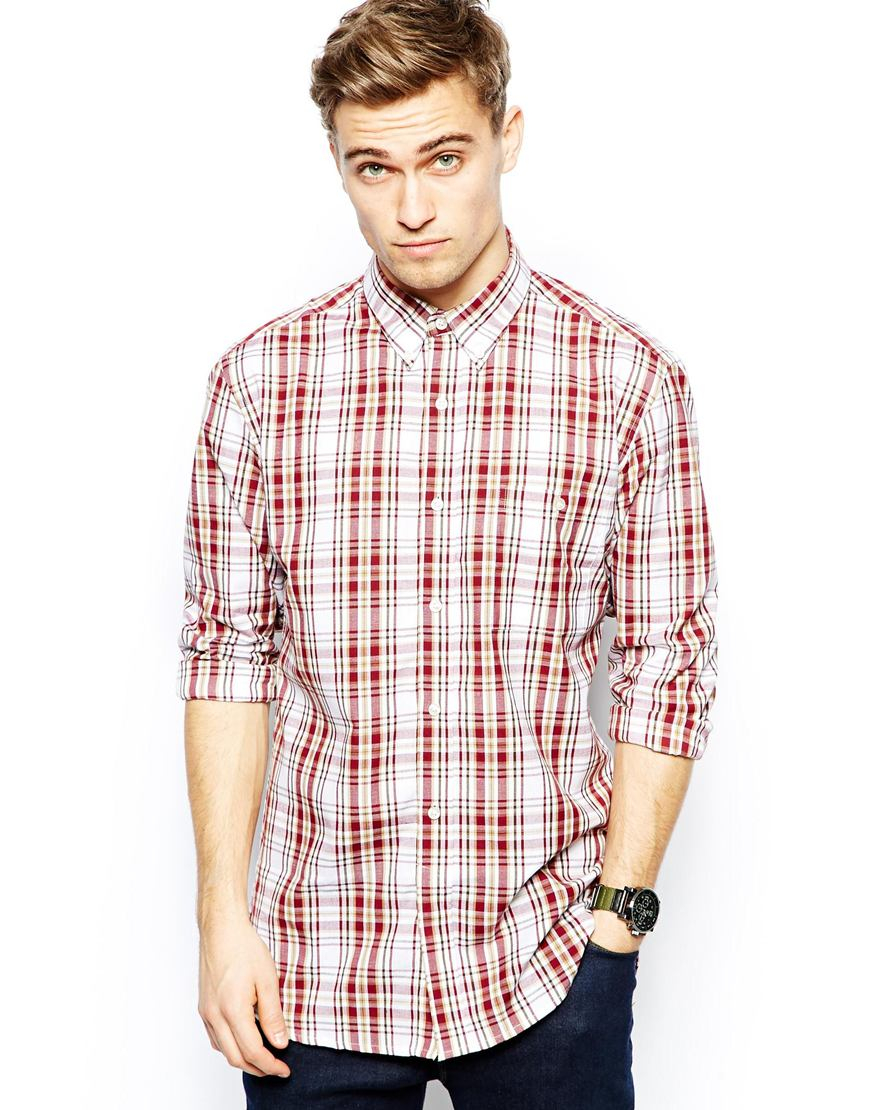 Lyst - French Connection Shirt Long Sleeve Button Down in Red for Men