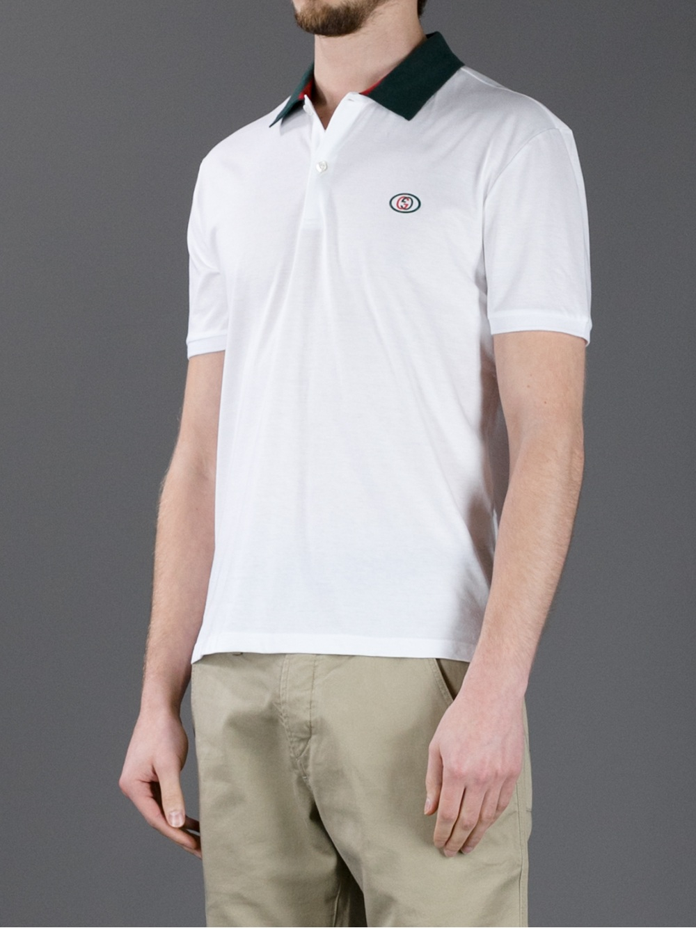 Gucci Short sleeved Polo Shirt in White for Men Lyst