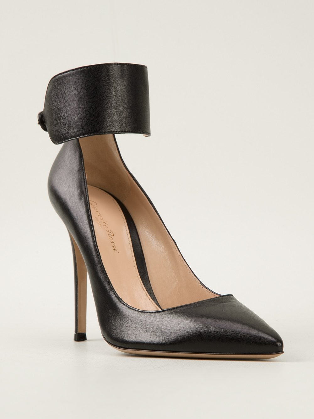 Lyst - Gianvito Rossi Ankle Strap Pumps in Black