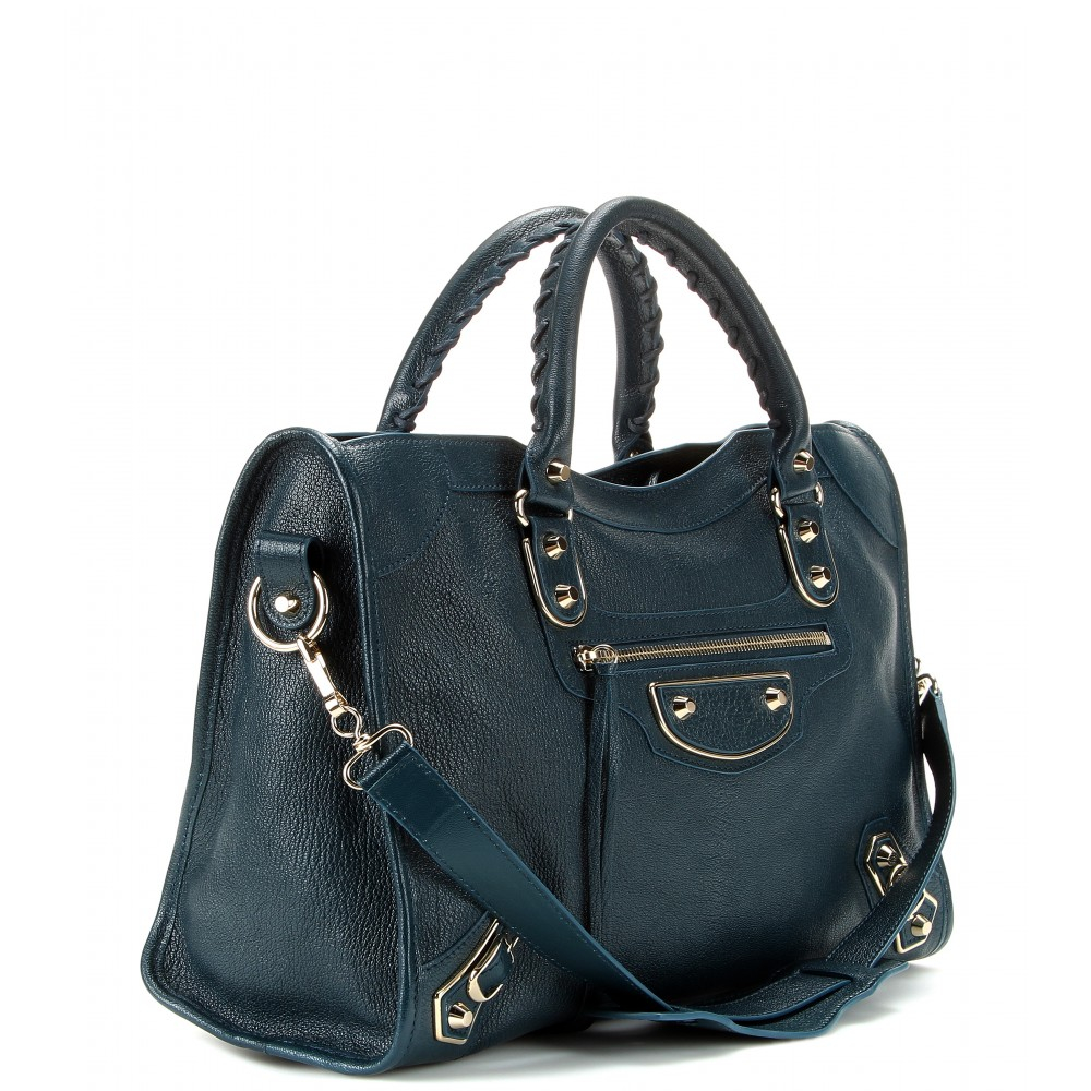 Balenciaga Classic City Leather Tote in Blue | Lyst