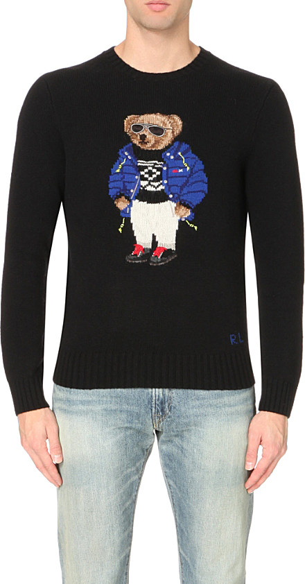 Ralph lauren Teddy Bear Knitted Jumper, Men's, Size: M in Black for Men ...
