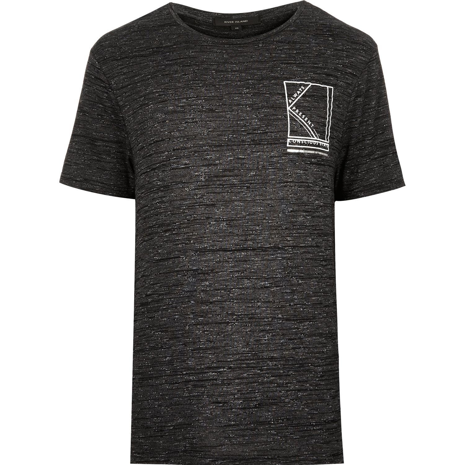 River island Dark Grey Always Present Print T-shirt in Gray for Men ...