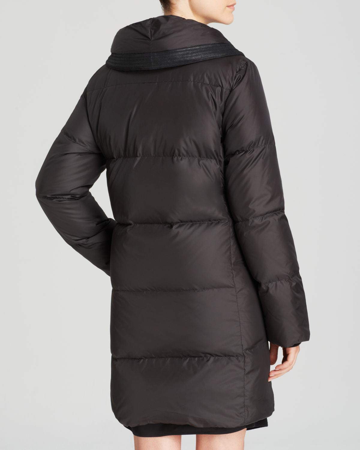 Lyst Vince Coat Shawl Collar Puffer in Black