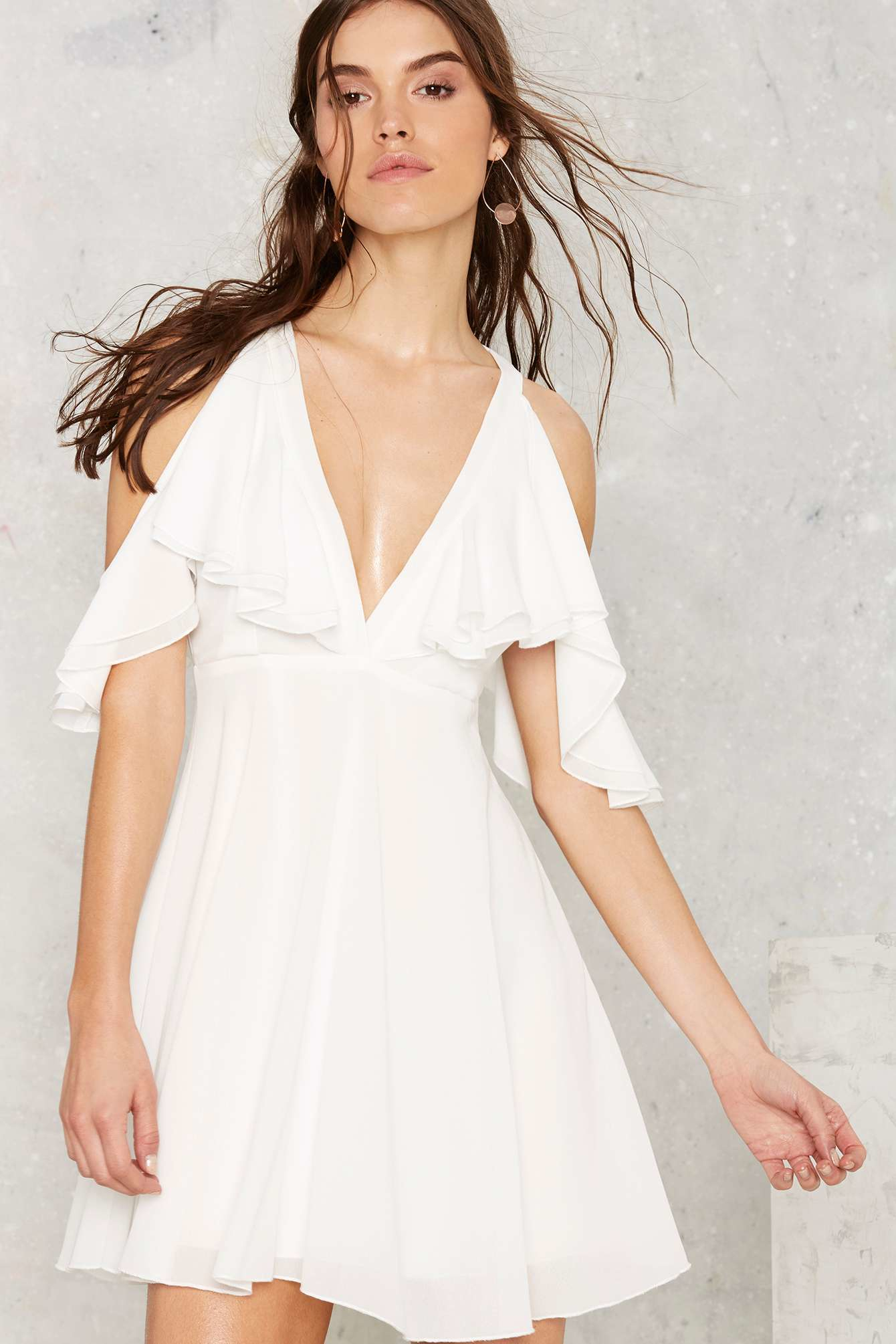 Lyst - Nasty Gal Bold Shoulder Mini Dress in White