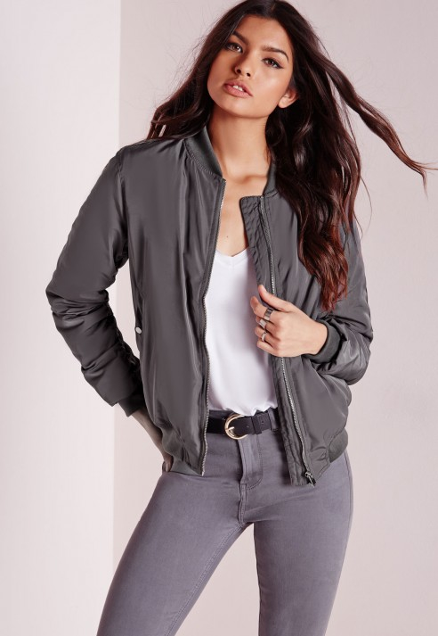 Grey Bomber Jacket Womens - Coat Nj