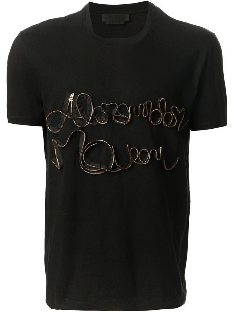 Lyst - Alexander Mcqueen Zip Embellished T-shirt in Black for Men