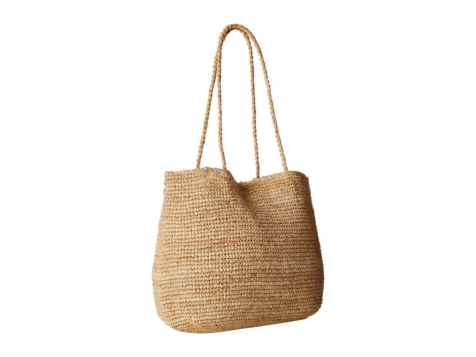 Lyst Hat Raffia Bag With Turquoise Seashell Detail In Brown Gallery
