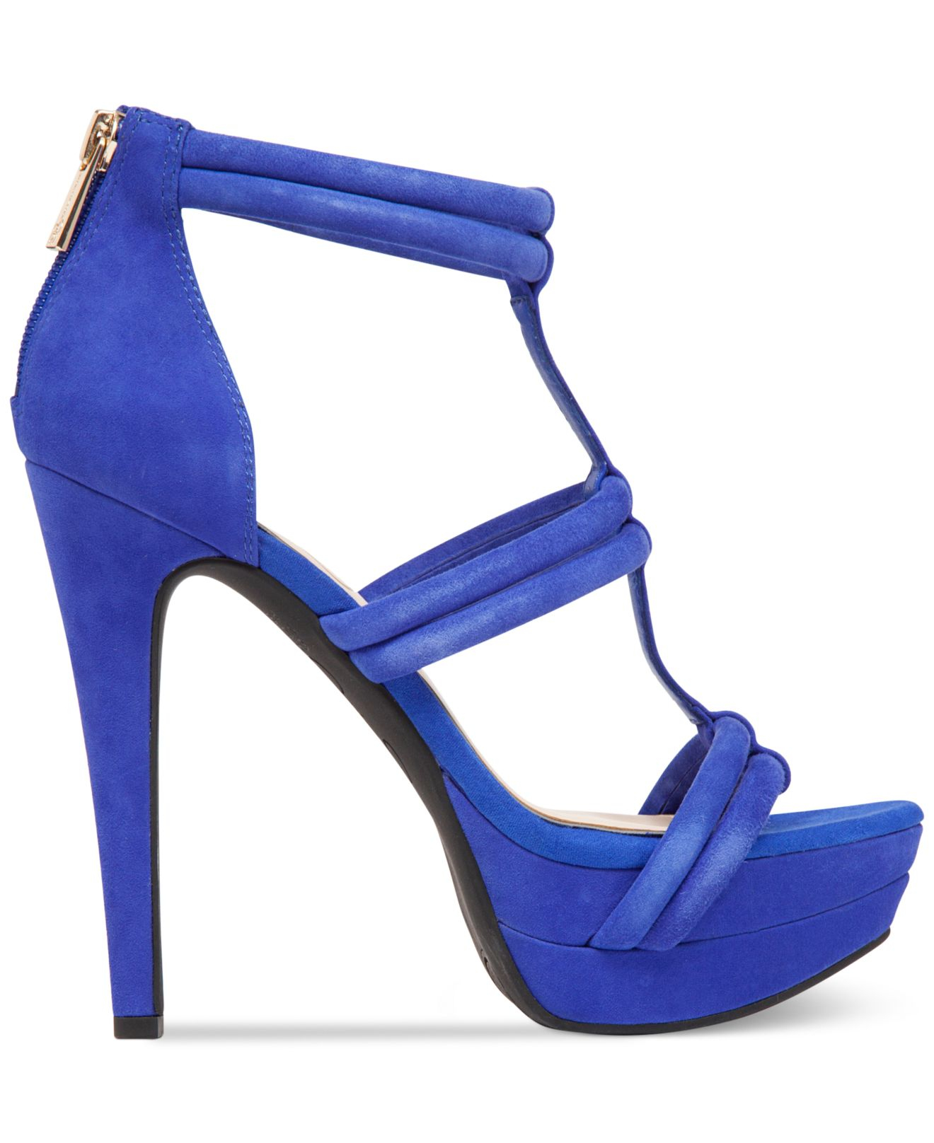 Lyst - Jessica Simpson Solena T-strap Platform Sandals in Blue