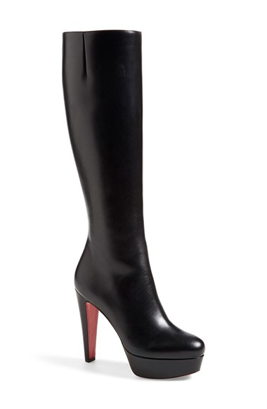 christian louboutin round-toe boots Black leather | The Little ...