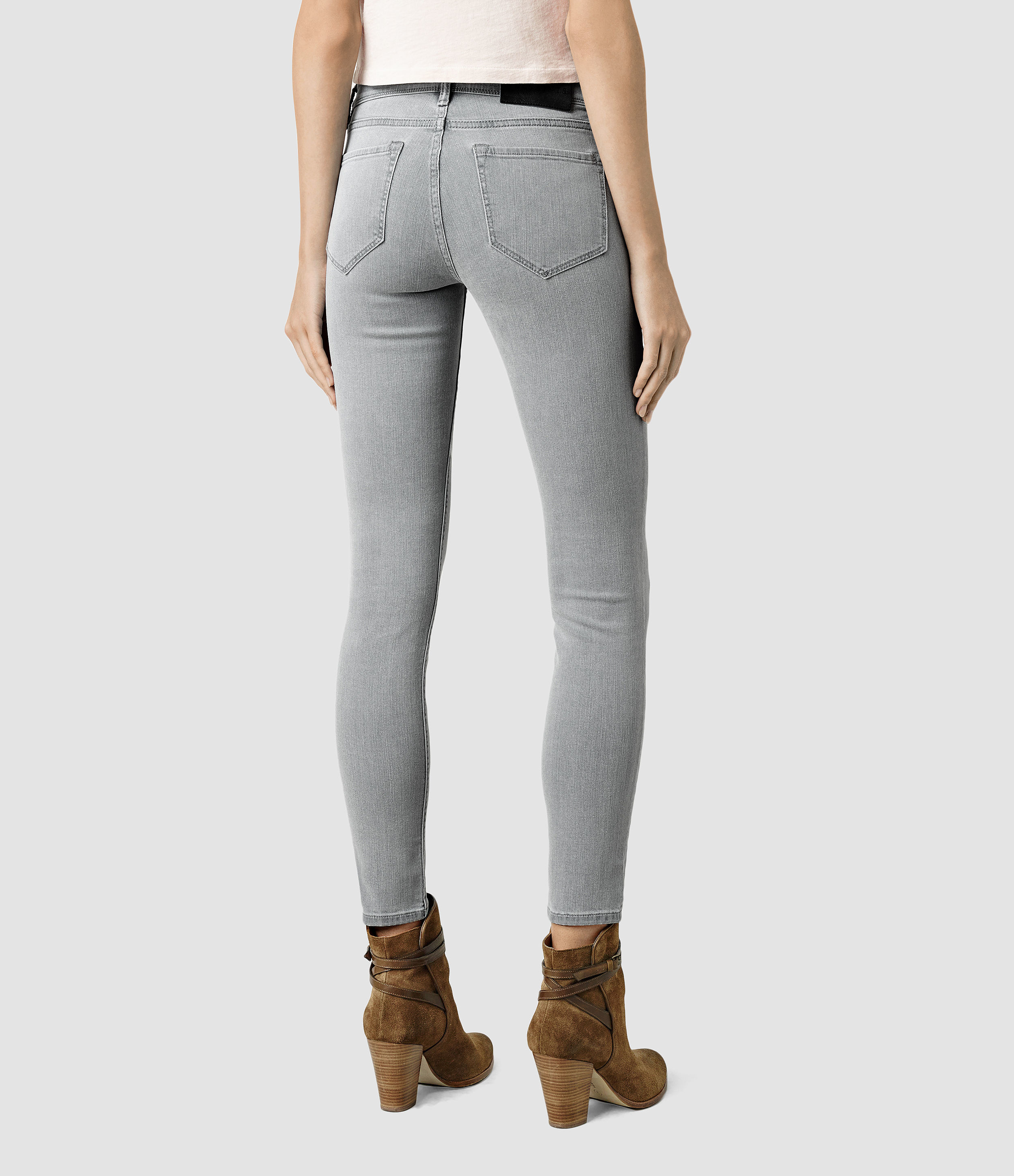 Lyst - Allsaints Mast Jeans / Light Grey in Gray