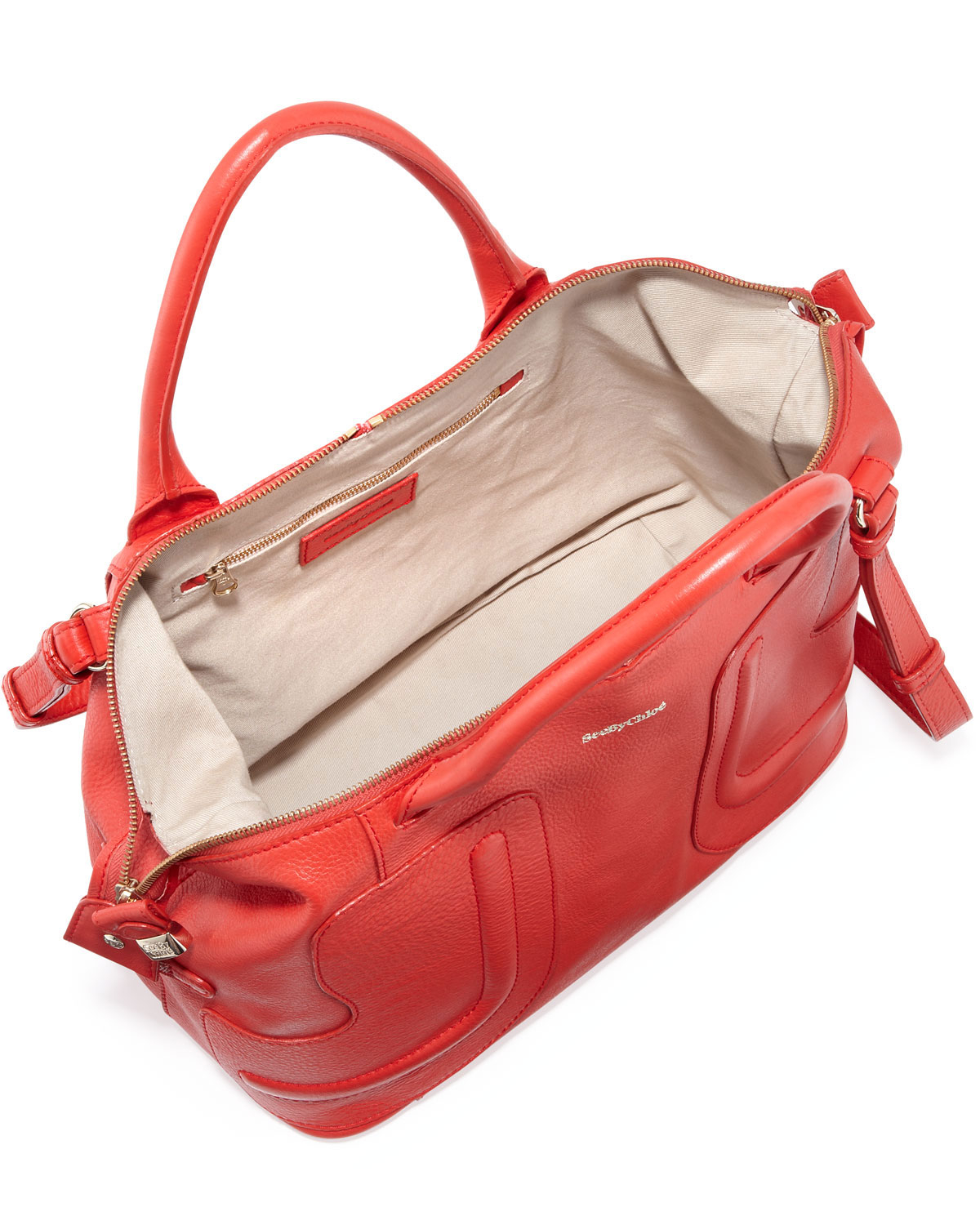 Lyst See By Chloé Kay Medium Leather Satchel Bag Red In Gallery