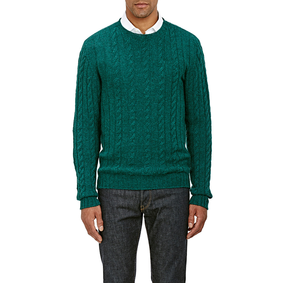 Isaia Cableknit Cashmere Sweater in Green for Men Lyst