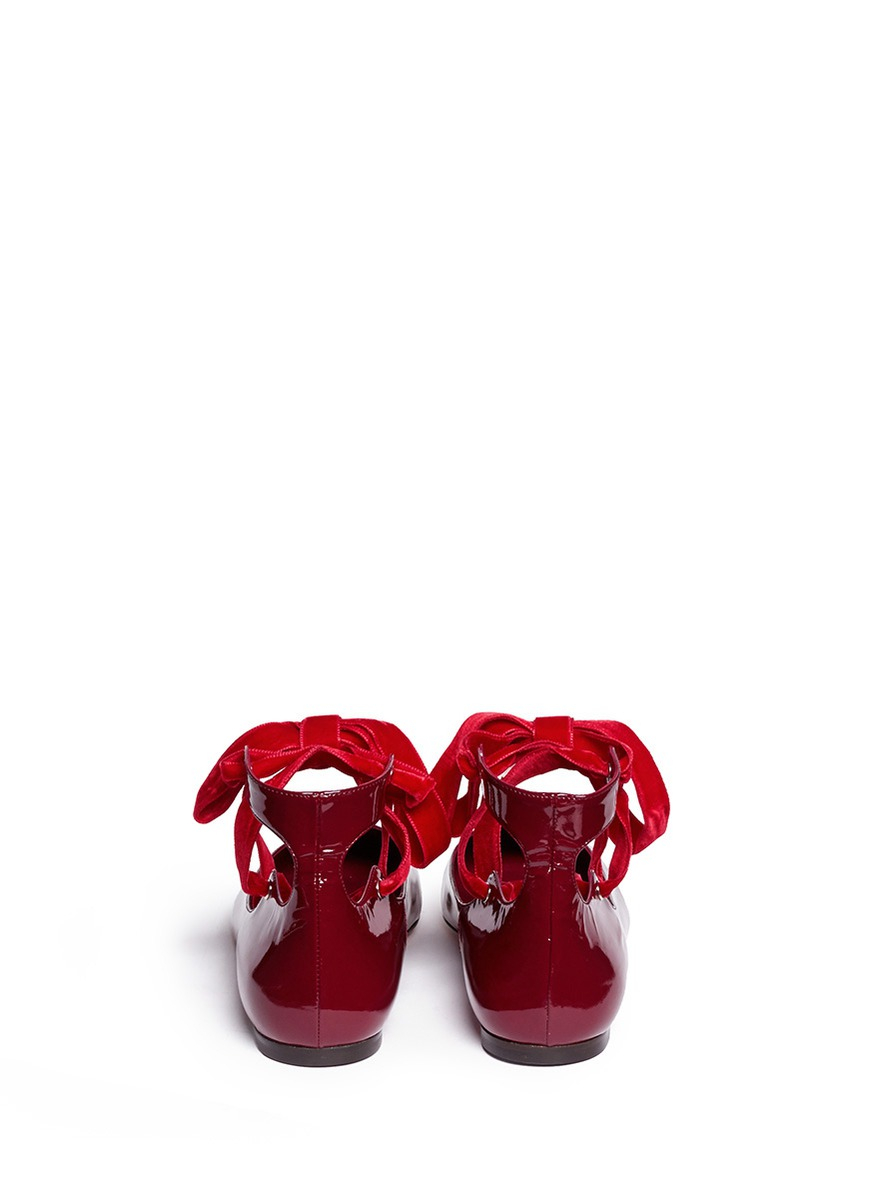 Burgundy And Black Patent Shoes With Ribbon Burgundy And Black Patent Shoes With Ribbon